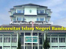 Universitas Islam Negeri Bandung, Pendaftaran dan Biaya Kuliah