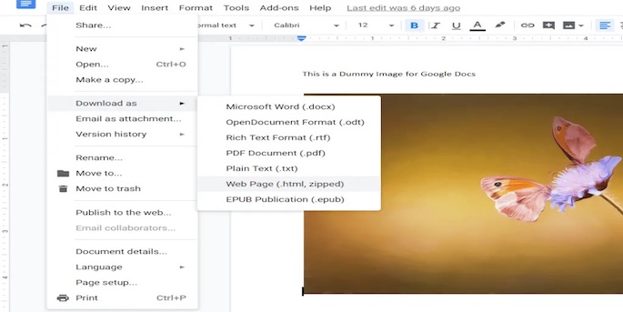 Sampai di sini proses convert sudah bisa dilakukan dengan cara pilih menu File, pilih Download As lalu tekan Microsoft Word